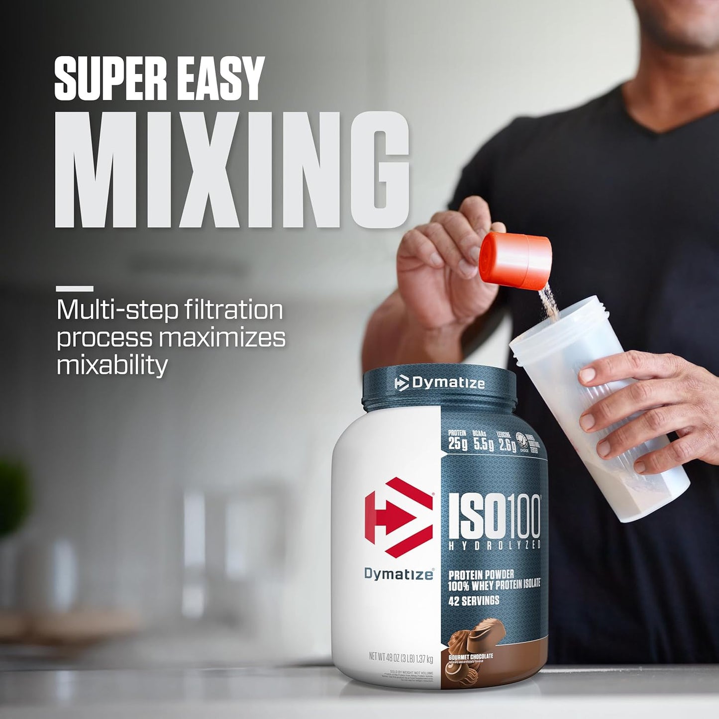 Dymatize ISO100 Hydrolyzed Protein Powder 100% Whey Isolate Cinnamon Cereal 20 Servings Gluten-Free